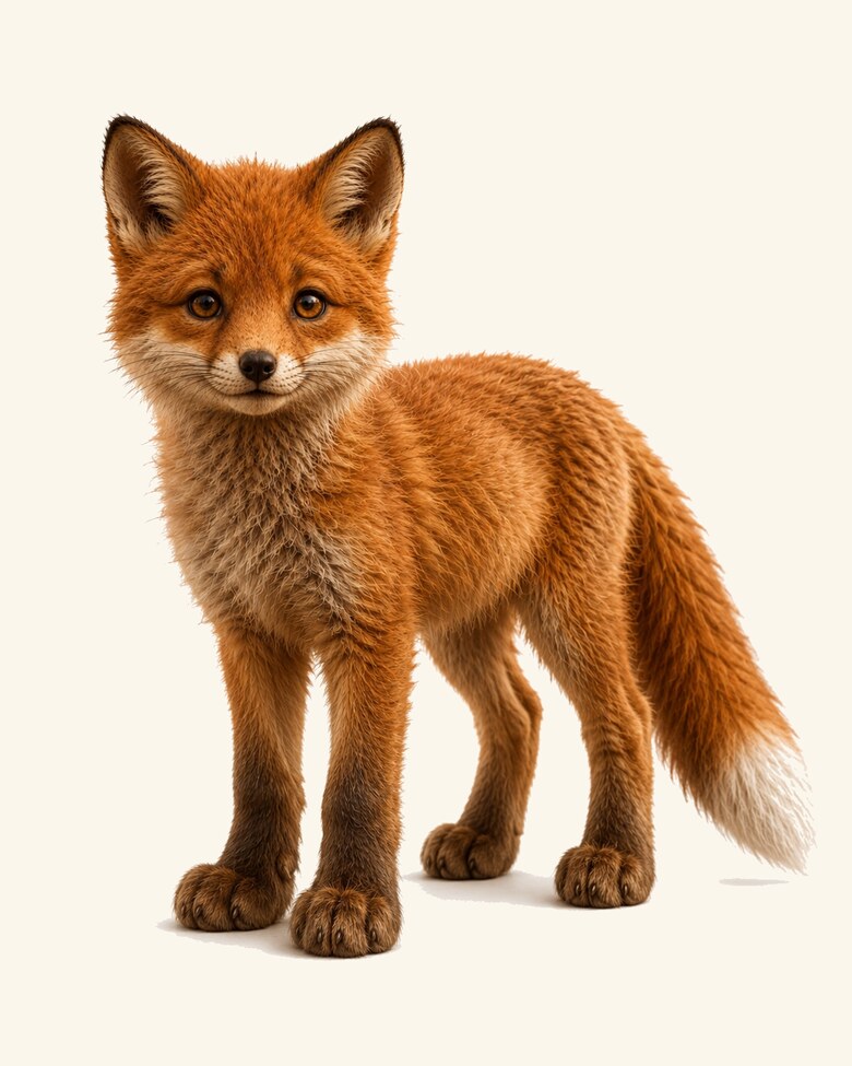 A gentle Lullakin fox in the birch woodland